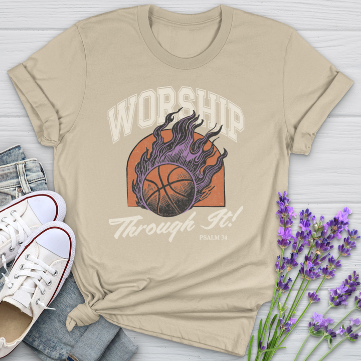 Worship Through It Basketball Softstyle Tee