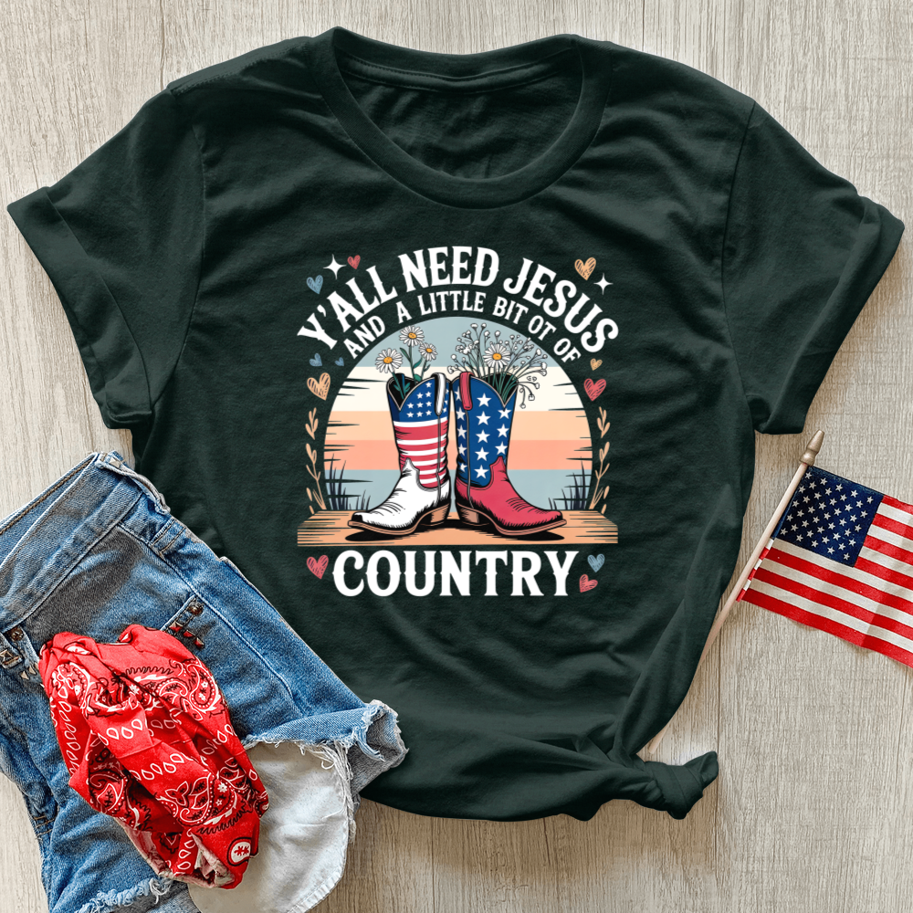 Y'all Need Jesus Heathered Tee