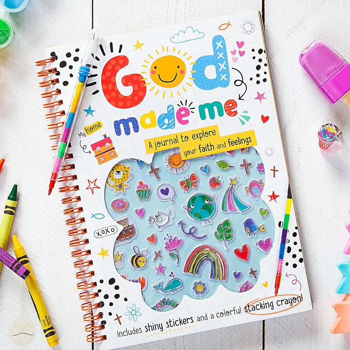 God Made Me – Kid’s Faith Journal with Crayons & Stickers | Christian Lifestyle Collections