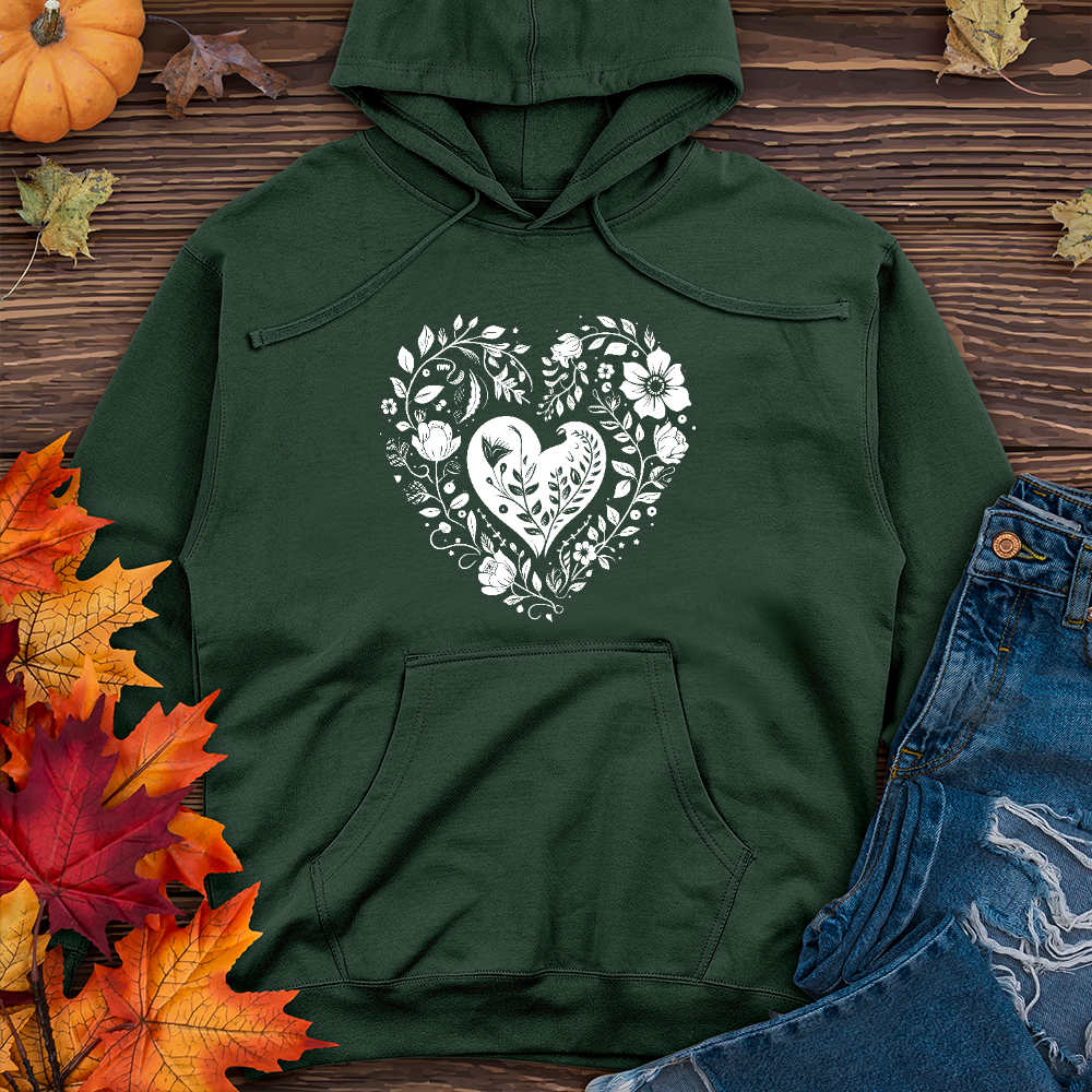 A simple floral heart 01 Midweight Hoodie