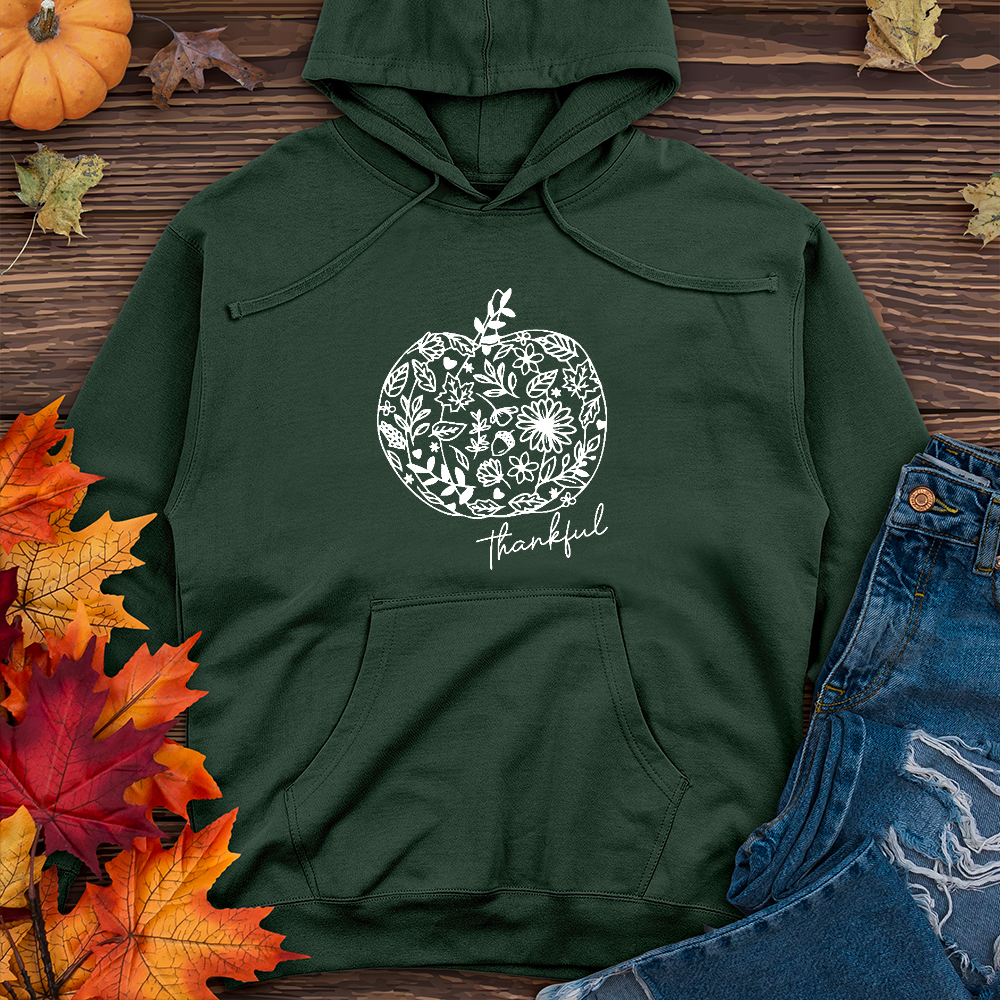 Thankful Flower Pumpkin Midweight Hoodie