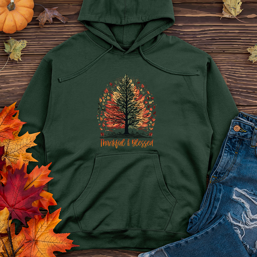 Thankful Blessed Woodland Journey Midweight Hoodie