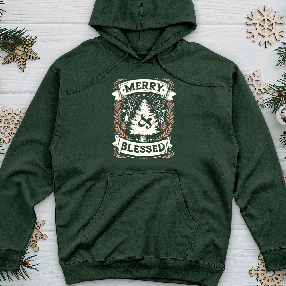 Merry & Blessed Midweight Hooded Sweatshirt