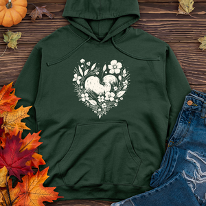 A simple heart with flowers Midweight Hoodie