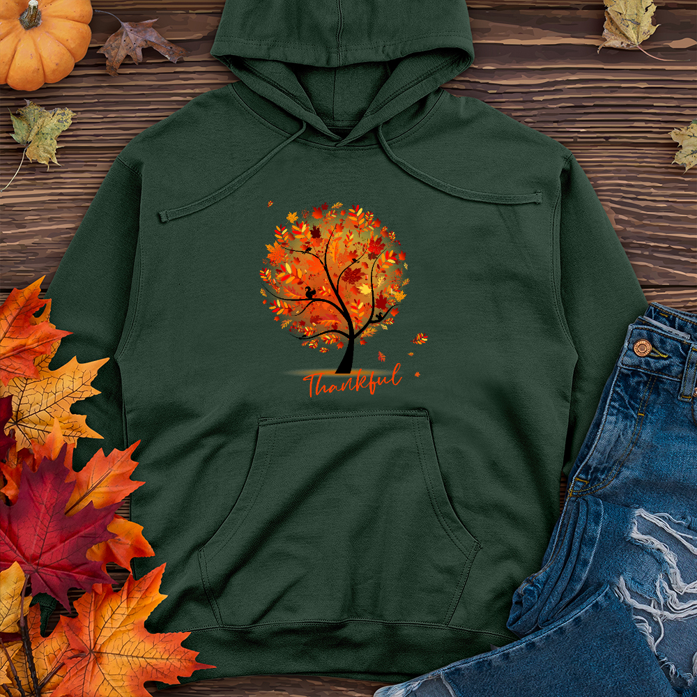 Thankful Autumn Tree   Midweight Hoodie