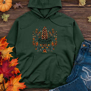 Herringbone Pinecone Gratitude.-01 Midweight Hoodie