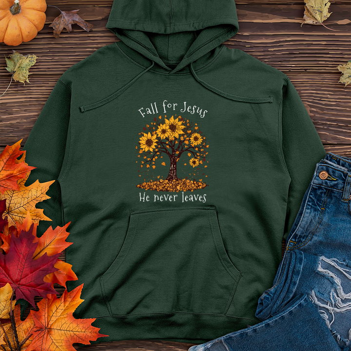 Sunflower Tree Falling Leaves Midweight Hoodie