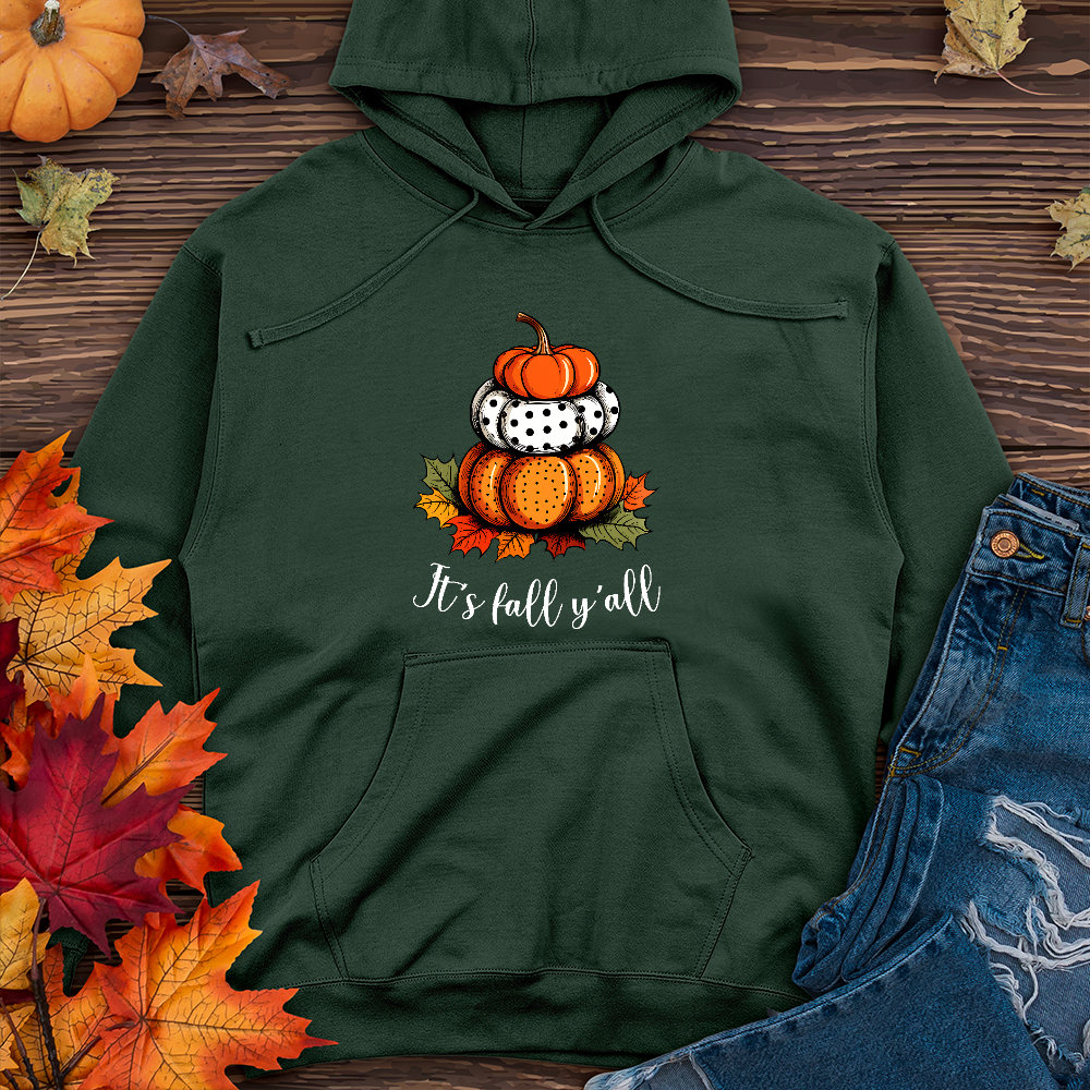 It's Fall Y'all Stacked Pumpkins Midweight Hoodie