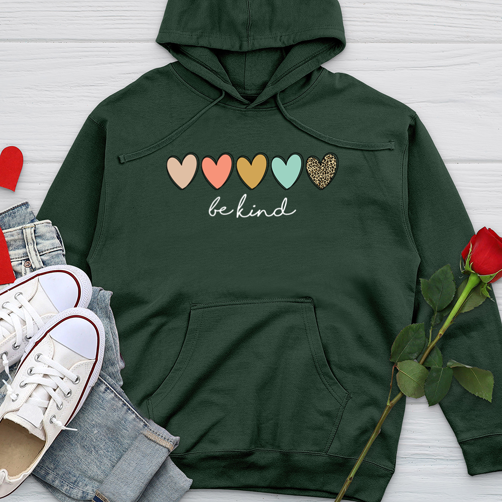 Be Kind Hearts Midweight Hooded Sweatshirt