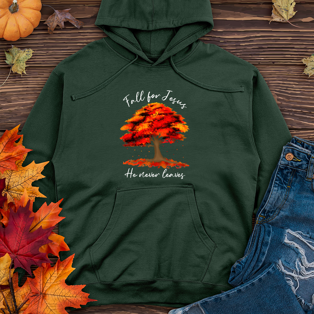 Watercolor Falling Leaves Midweight Hoodie