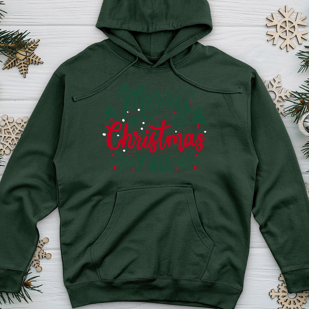 Merry Christmas y all Midweight Hooded Sweatshirt