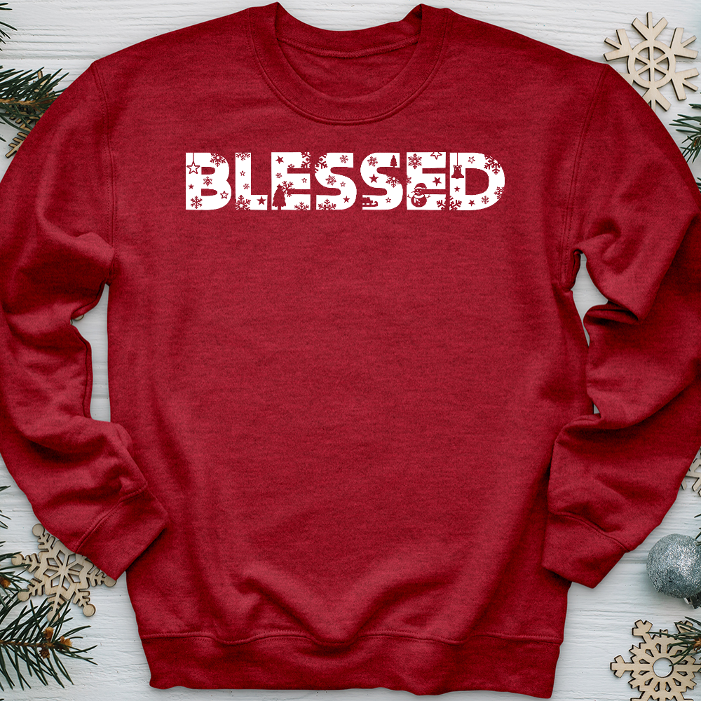 Blessed Winter Font  Crewneck