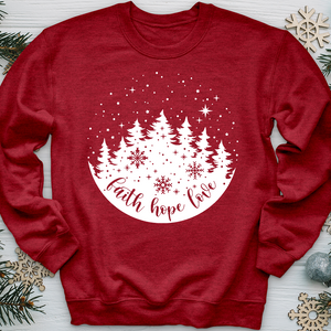 Snowy Faith Hope Love Crewneck