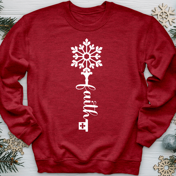 Faith Is The Key Snowflake Crewneck