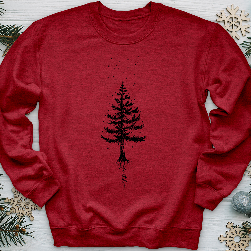 Rooted In Faith Pine Tree Crewneck