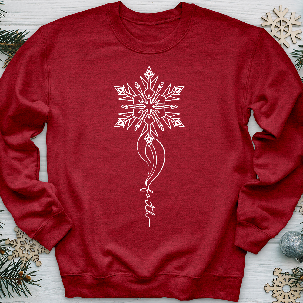 Wispy Snowflake Faith Crewneck