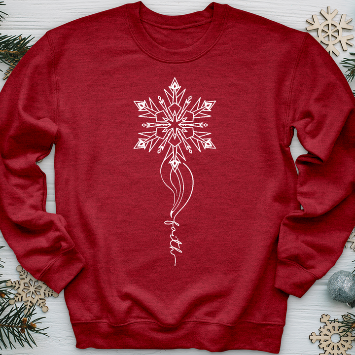 Wispy Snowflake Faith Crewneck