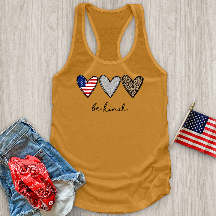 Be Kind Heart Flag Tank Top