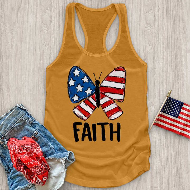 USA Faith Butterfly Tank Top