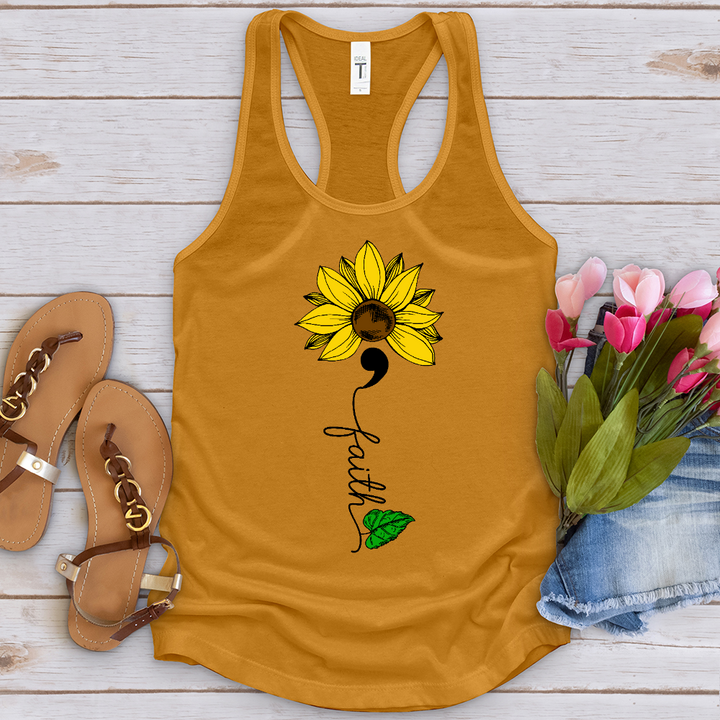 Faith Semicolon Sunflower Tank Top