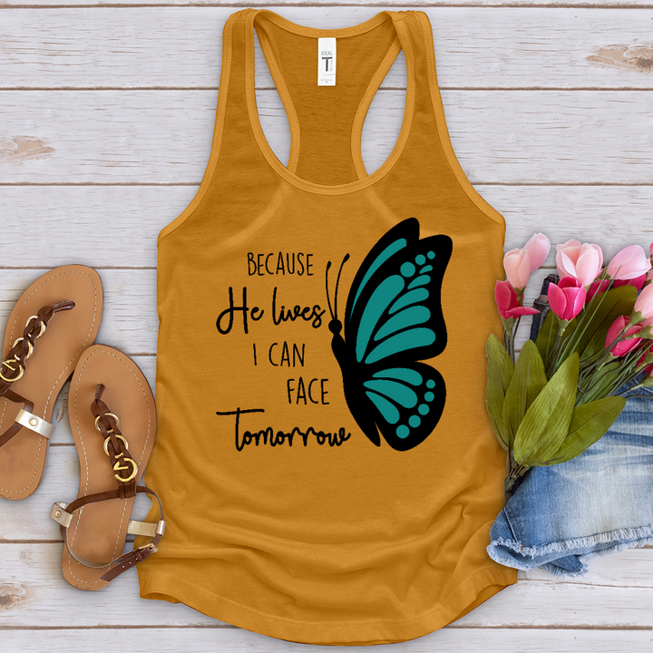 Because He Lives Butterfly 2 Tank Top