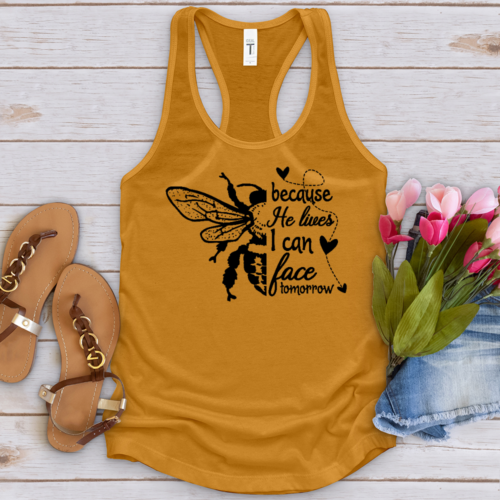 Because He Lives Bee Tank Top