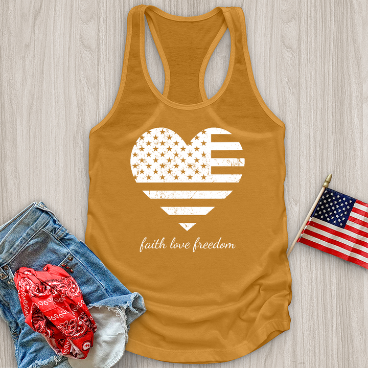 Faith Love Freedom Heart Tank Top