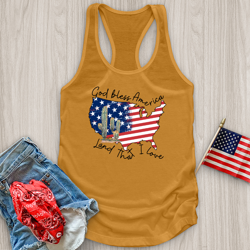 God Bless Cactus Country Tank Top