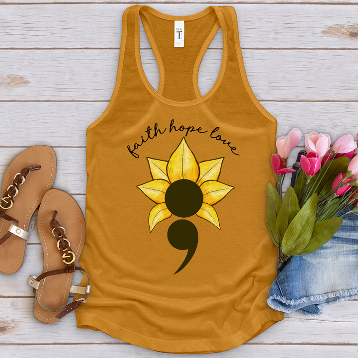 Faith Hope Love Semicolon Tank Top