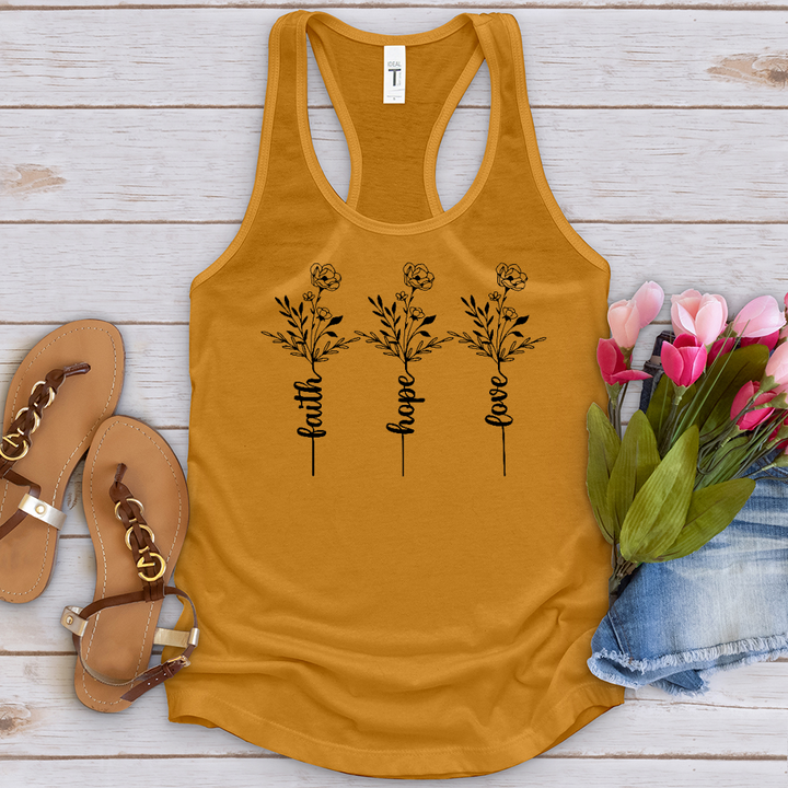 Faith Hope Love Spring Flowers Tank Top