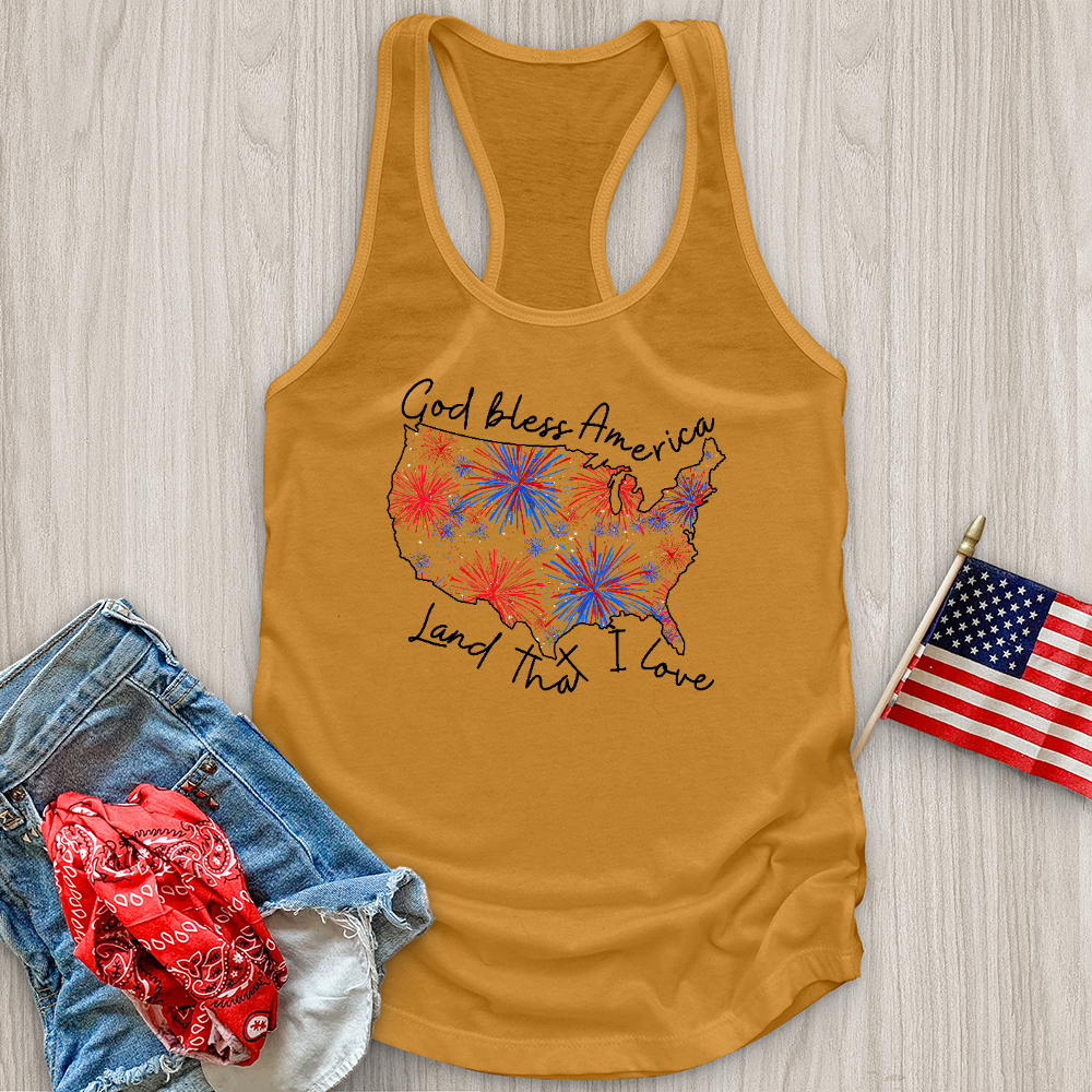 God Bless Fireworks Variation Tank Top