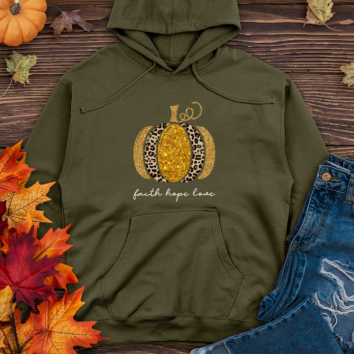 Faith Hope Love Leopard Pumpkin Midweight Hoodie