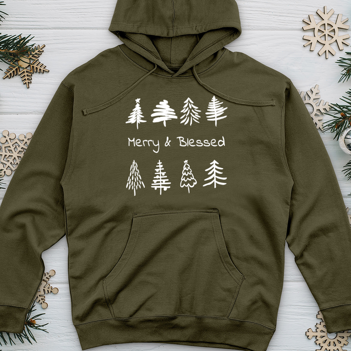 Merry & Blessed Tree Farm Midweight Hooded Sweatshirt