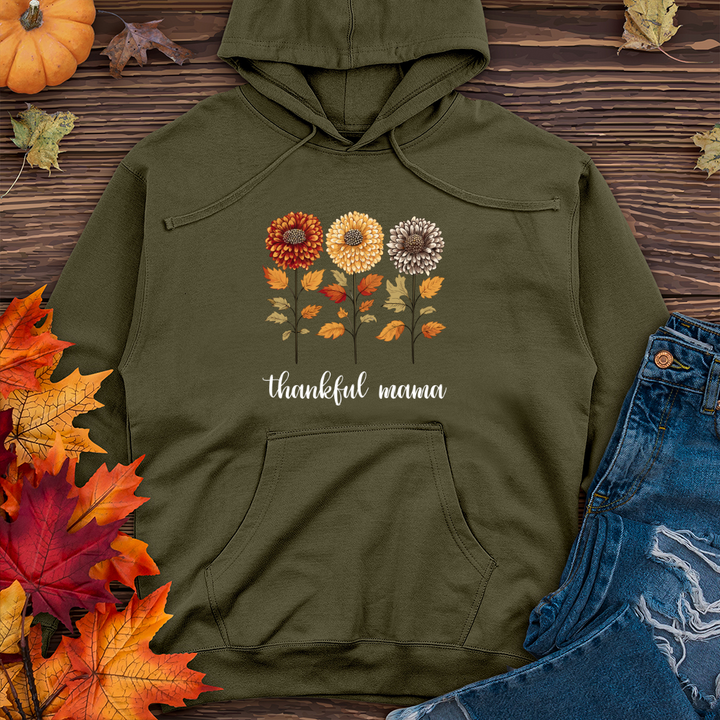 Retro Playful Autumn Mum Trio Midweight Hooded Sweatshirt