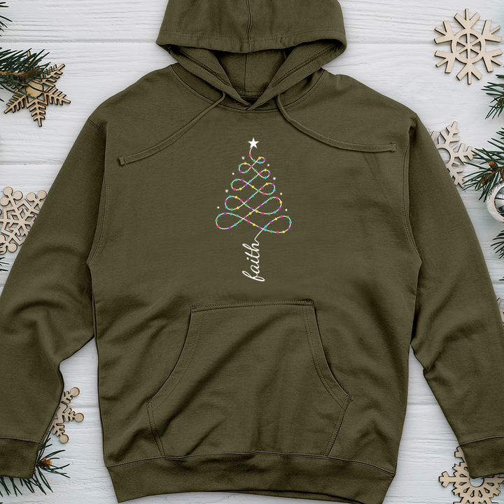 Faith Lights Tree Midweight Hooded Sweatshirt