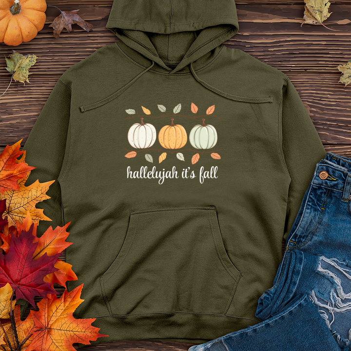 Orange Pastel Pumpkin Trio Midweight Hooded Sweatshirt