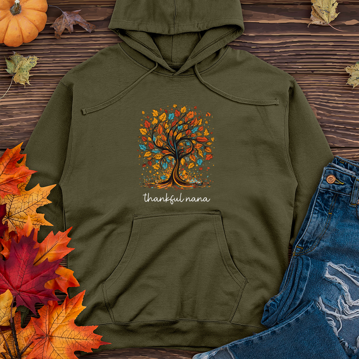 Vintage Paisley Fall Tree Midweight Hooded Sweatshirt