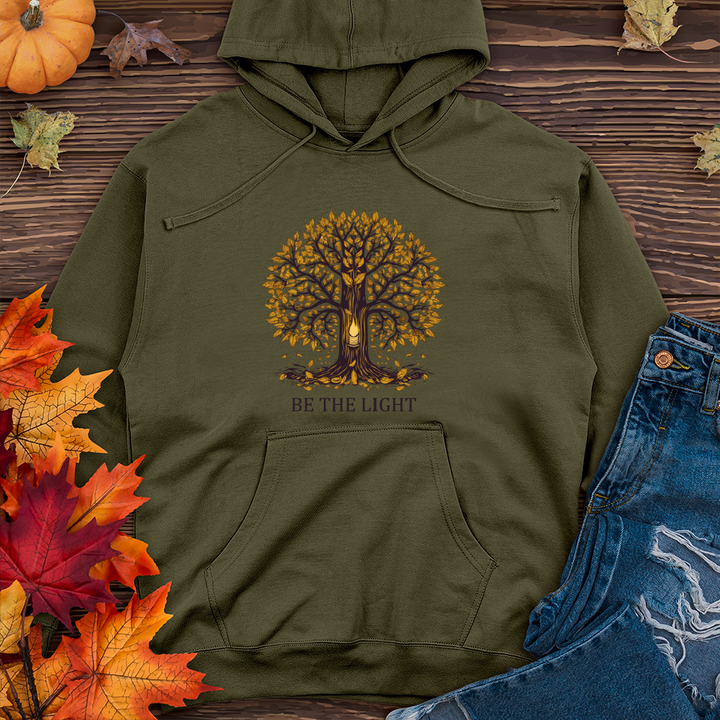 Be The Light Fall Themes Tree 01 Midweight Hooded Sweatshirt