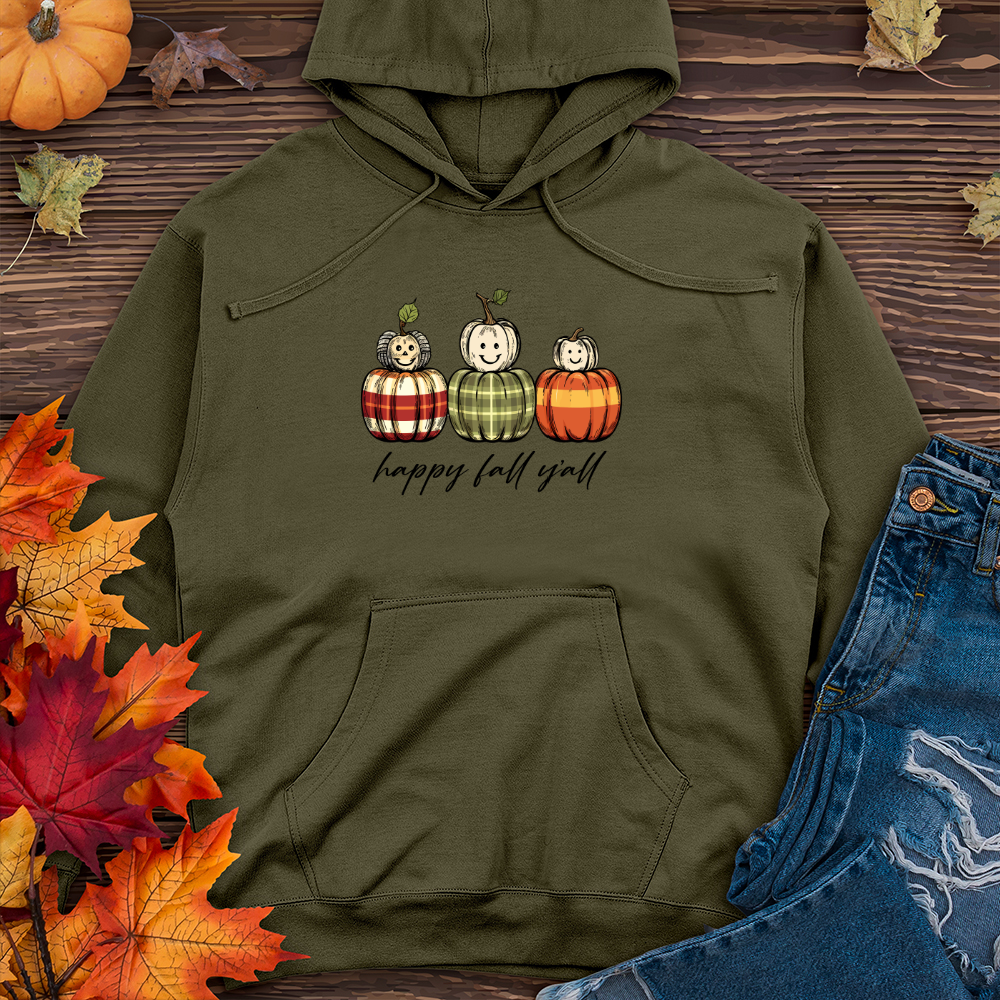 Happy fall yall Midweight Hooded Sweatshirt