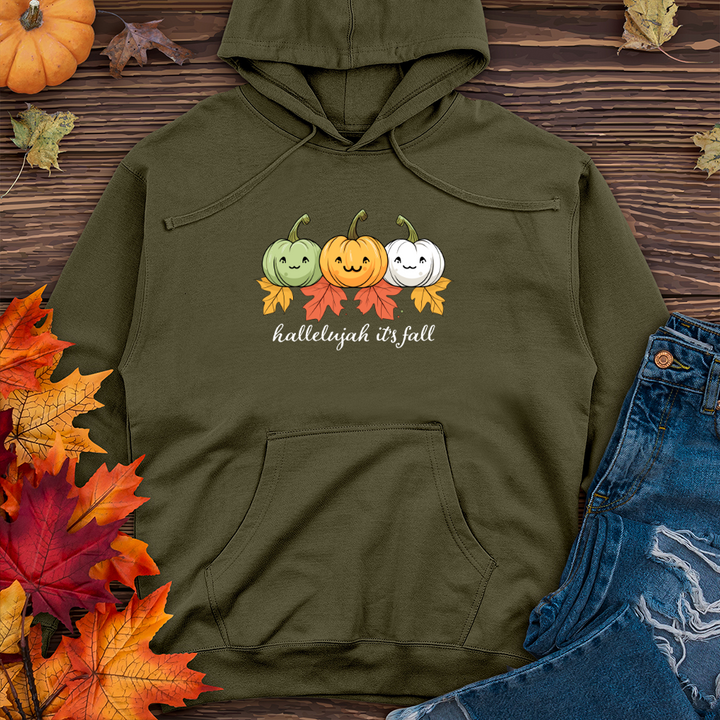 Pastel Pumpkin Trio Midweight Hooded Sweatshirt