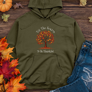 Vintage Landscape Fall Themes Tree Midweight Hooded Sweatshirt