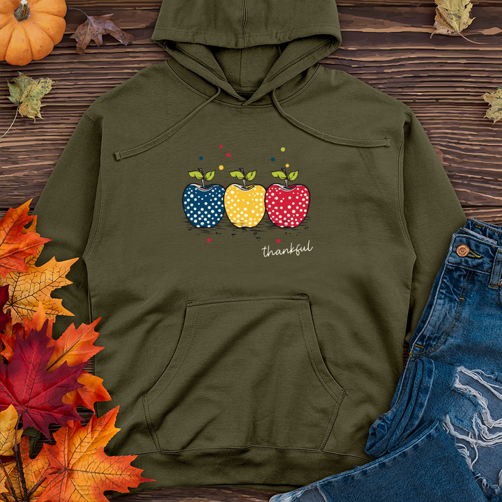 Vintage Picnic Polka Dot Trio Apples Midweight Hooded Sweatshirt