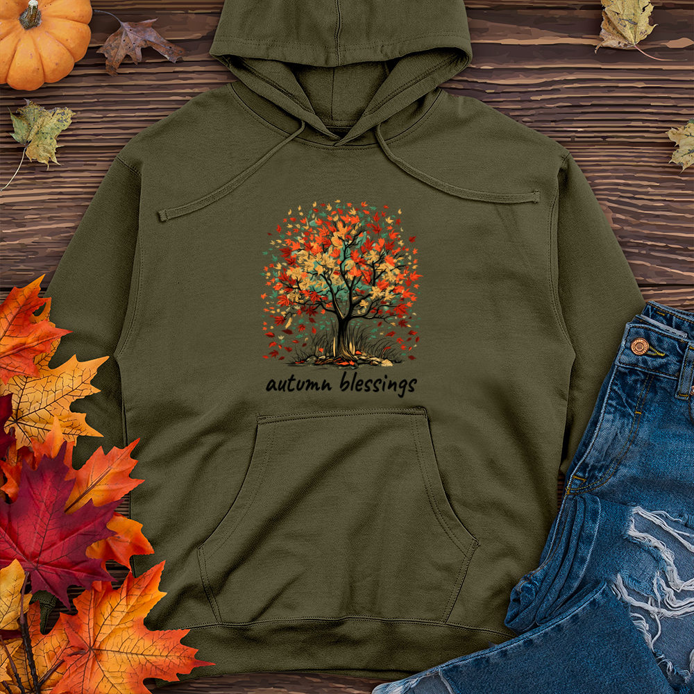 Autumn Blessings Midweight Hooded Sweatshirt