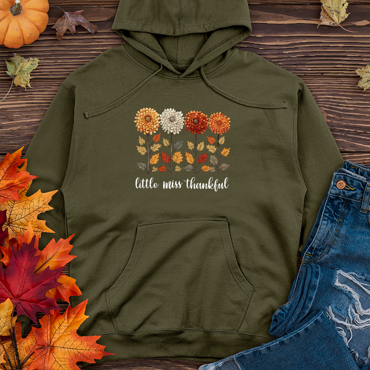 Vintage Playful Autumn Floral Trio Midweight Hooded Sweatshirt