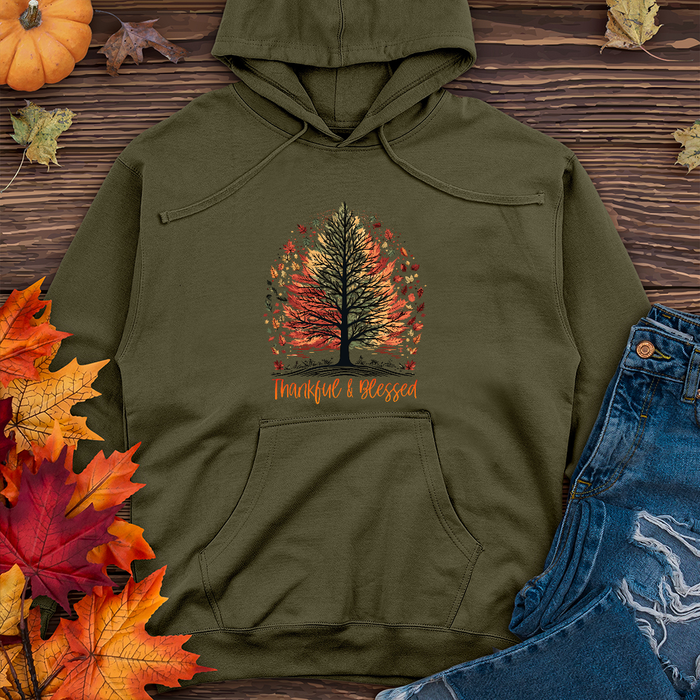 Thankful Blessed Woodland Journey Midweight Hoodie