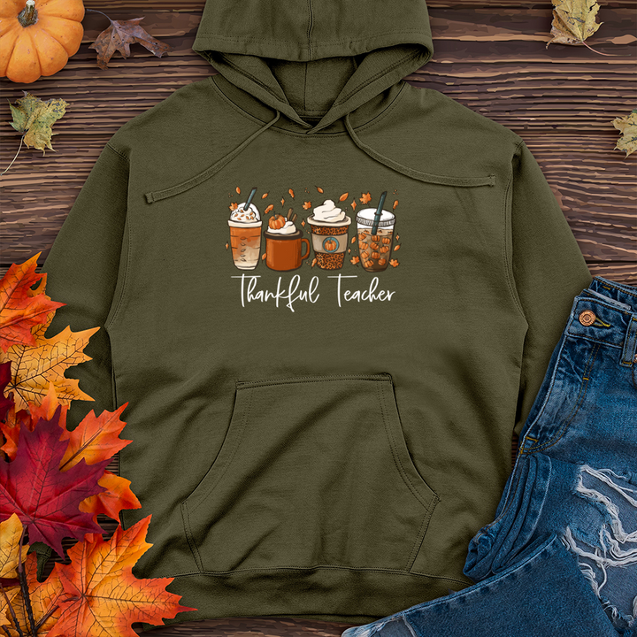 Thankful Teacher Midweight Hooded Sweatshirt