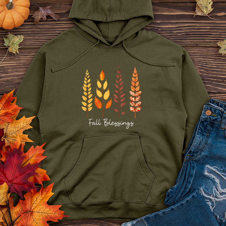 Retro Fall Foliage Icon Trio 01 Midweight Hooded Sweatshirt