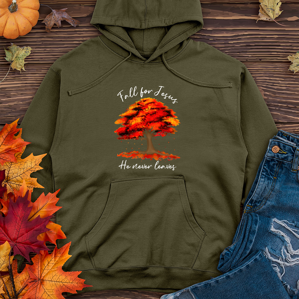 Watercolor Falling Leaves Midweight Hoodie