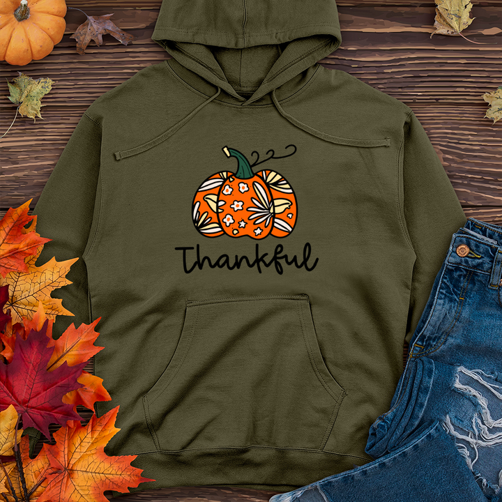 Thankful Pumpkin 01 Midweight Hooded Sweatshirt