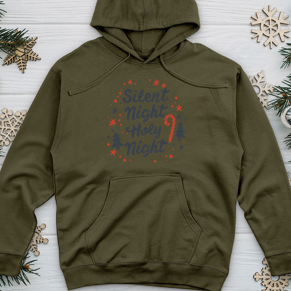 Silent Night Holy Night 01 Midweight Hooded Sweatshirt